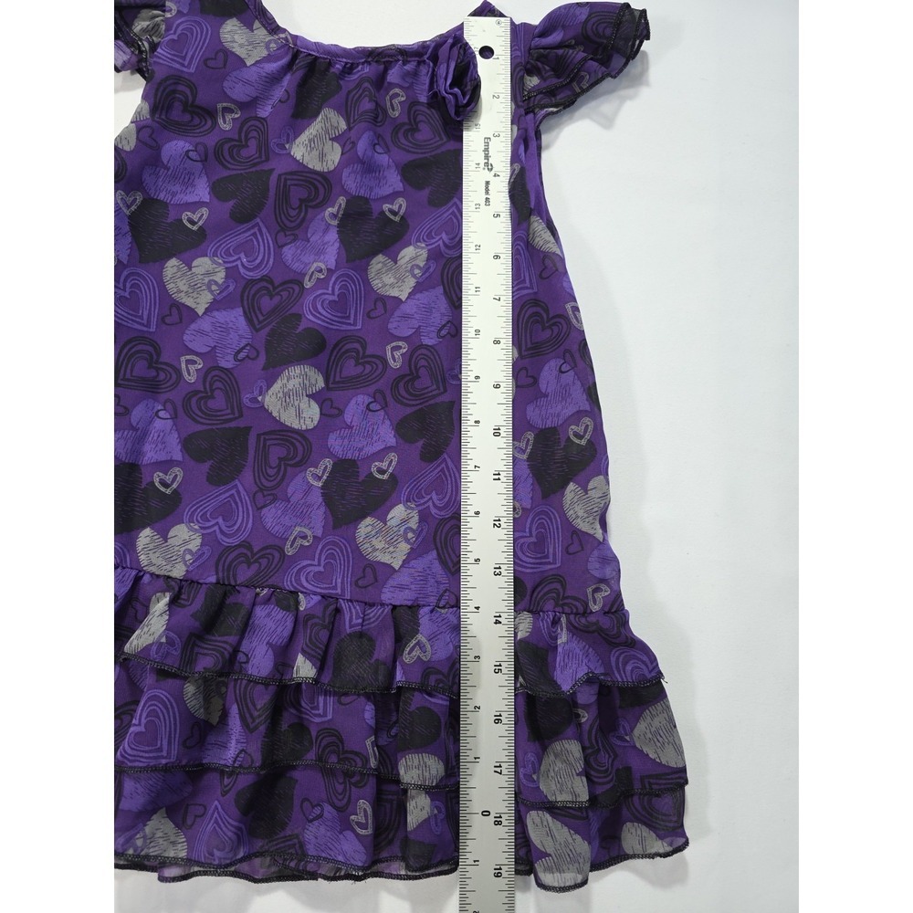Vintage Y2K George Girls Purple Heart Ruffle Dress 5T Layered Party Cute - Picture 5 of 8